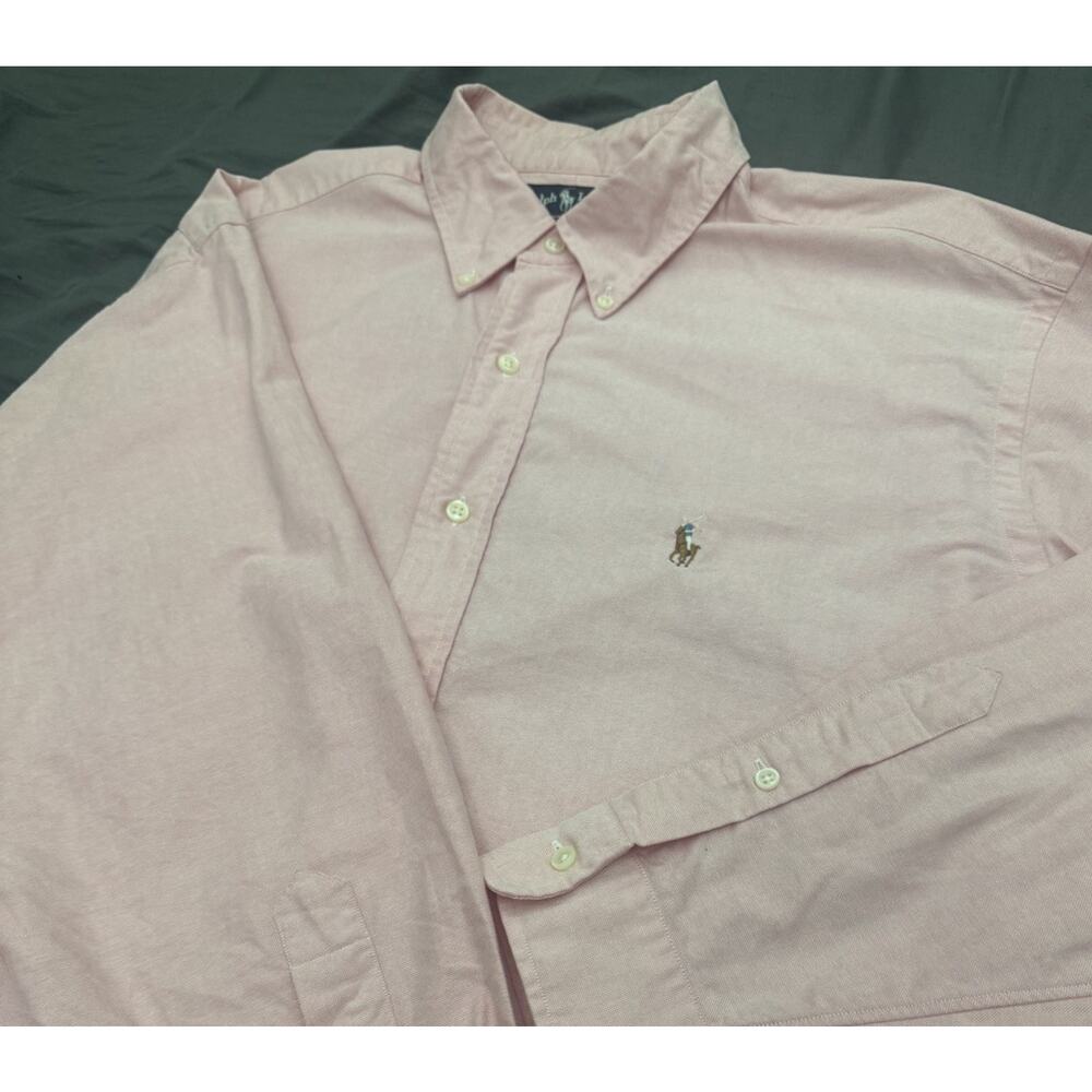 Vintage Ralph Lauren Yarmouth OCBD Shirt Mens 16.5‎ Pink Oxford Button Down